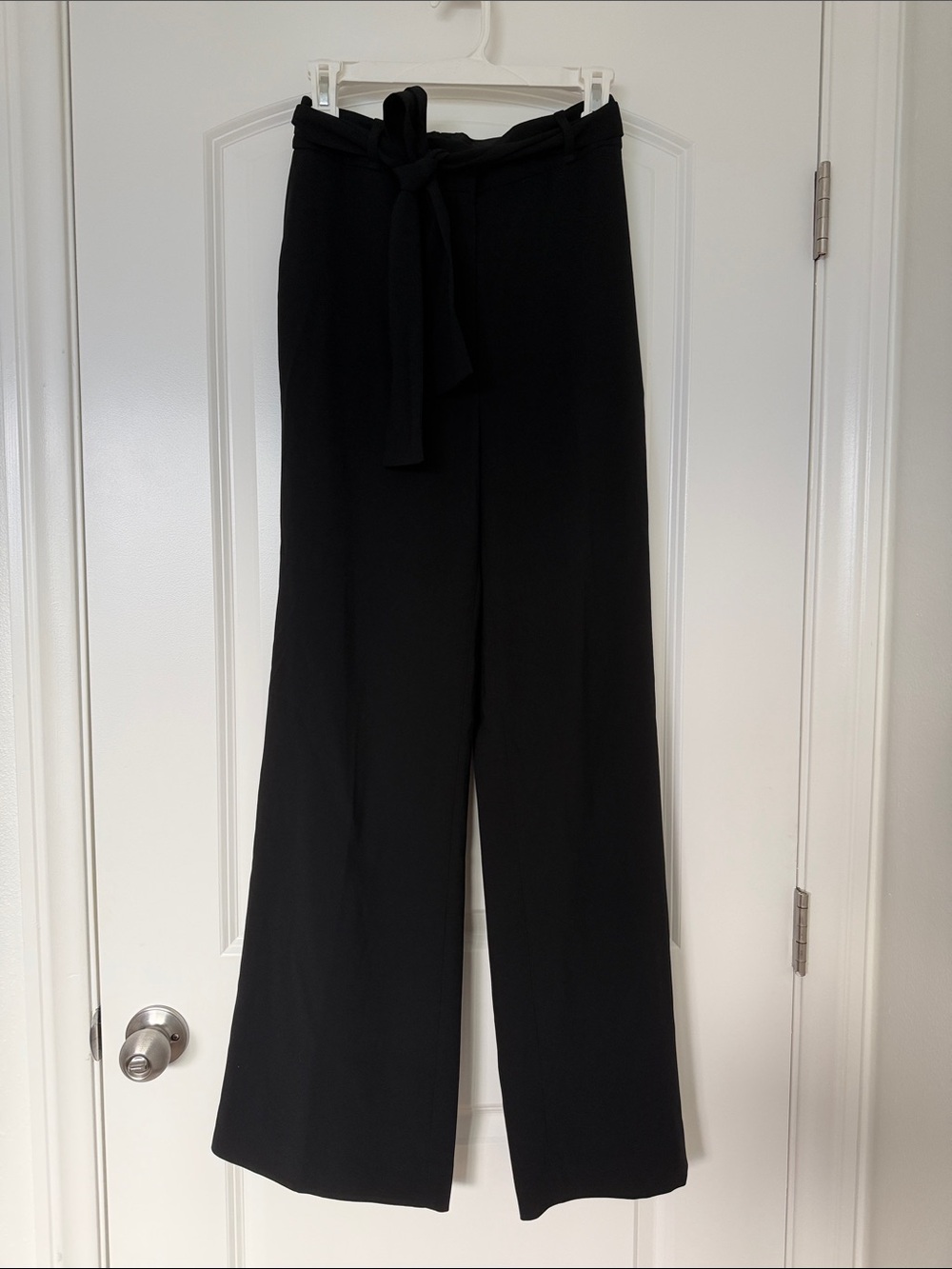Aritzia High-Waist Black Wide Leg Pants with Tie Belt